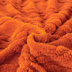YUSOKI Queen Size Blanket Single Layer,Weight(4.4lb),370GMS-3D Stylish Design for Gift Home Decor (Burnt Orange,90"x90")