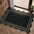 Easy Jute Outdoor Mats for Front Door, 2x3 Small Washable Kitchen Rugs, Farmhouse Black Throw Rug Non Slip Indoor Outdoor Carpet for Porch Entryway Foyer