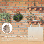 Yardwe Woven Rattan Flower Basket Hanging Planter 3.1X3.1X9 Inches Wicker Wall Basket for Indoor Outdoor Garden Decor and Plant Display