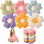 6 Pcs Flower Shaped Pillows Daisy Floor Throw Pillows 15 Inch Flower Seat Cushion for Reading Sofa Couch Bed Decor for Back to School First Day of School(Bright Color)