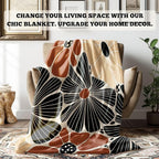 Boho Floral Blanket, Retro Abstract Flower Botanical Throw Blankets Gifts for Bed Couch Bedroom Living Room Home Decor, Boho Home Room Bedroom Decor, 50x60 Inches