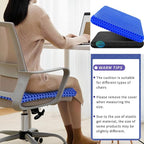 Gel Seat Cushion, Jumbo&Thick Gel Cushion Chair Pads with Non-Slip Cover for Home Office Car Seat Wheelchair, Soft Breathable Honeycomb Seat Pads for Relieve Hip Pain, Blue 20x20x1.9inch