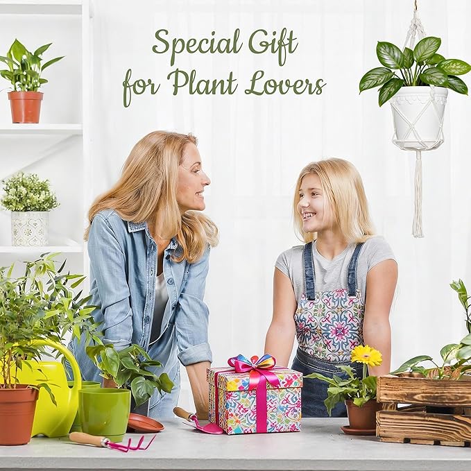 Hanging Planters with Macrame Plant Hangers, 3-Set Self Watering Pots, Hanging Flower Baskets for Indoor Outdoor Plants,3 Different Sizes