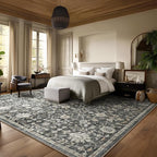 Washable Rugs for Living Room: 9x12 Area Rugs for Bedroom Ultral Soft Non-Slip Stain Resistant Vintage Boho Large Carpet for High-Traffic Dining Room - Farmhouse Decor