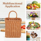 1Pcs Kitchenware Hanging Basket Wall Hanging Flower Baskets Front Door Hanging Basket Woven Hanging Basket Tableware Plant Basket 11 x 6.68 x 4.32inch