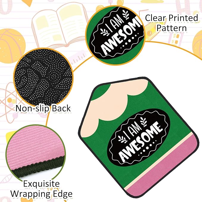 Tinideya 12 Pcs Kids Carpet Circle Seats for Class 16 Inch Round Classroom Rug Floor Cushions Soft First Day of School Educational Mat Non Slip Back to School Learning Playing Areas(Pencils)