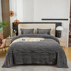 YUSOKI Twin XL Blanket Single Layer,Weight(3.1lb),370GMS-3D Stylish Design for Gift Home Decor (Grey,65"x90")