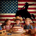 LB Western Cowboy Tapestry Vintage American Flag Tapestry for Bedroom Cool Man on Black Horse Tapestries Wall Hanging for Living Room College Dorm Wall Decor,60x40 inches