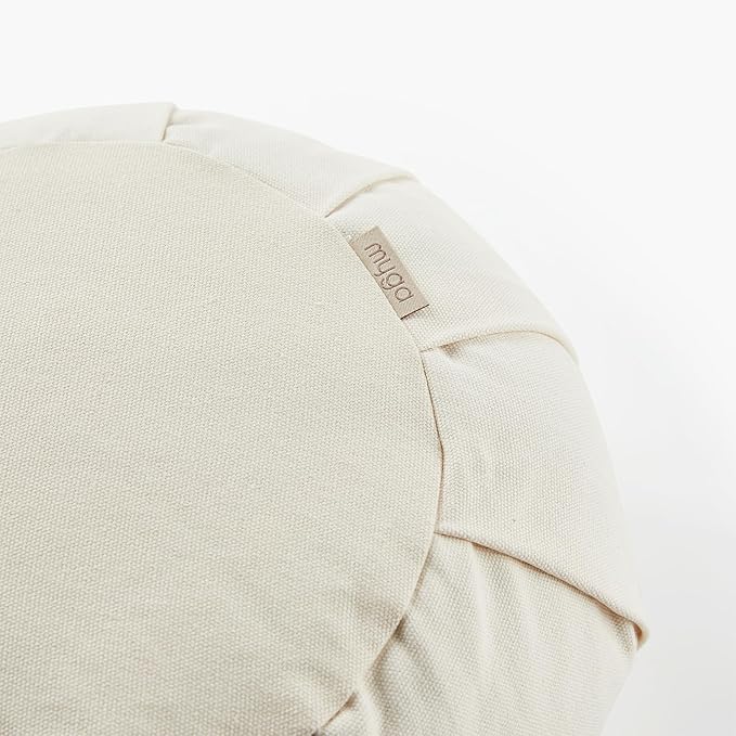 Myga Zafu Yoga Meditation Cushion with Washable Cover - Floor Cushion Pillow with Natural Buckwheat Filling - Soft Round Cotton Design for Meditating or Pranayama Exercises