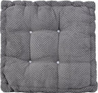 ChezMax Floor Pillow & Cushion, Large Meditation Chair Cushions, Thick Square Seat Pad, Soft Velvet Tufted Seating Pouf for Indoor/Outdoor Yoga Bench Rocking Chair Room Tatami Sofa, Grey 16"x16"