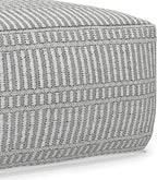 SIMPLIHOME Safford Square Pouf - 20 inch Wide Upholstered PET Polyester Ottoman in Grey and White, Boho Indoor/Outdoor Footstool or Extra Seating for Living Room or Bedroom, Assembled