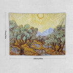 Van Gogh Olive Trees Tapestry Wall Hanging, Vintage Art Wall Decor for Bedroom, Dorm, Living Room, Aesthetic Polyester Tapestry with Hanging Accessories, 30x40 Inch