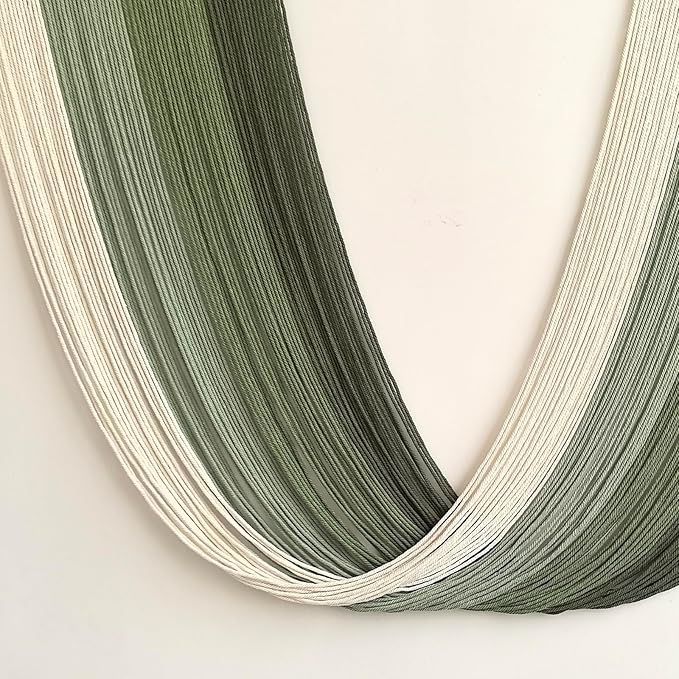 Achart Large Macrame Wall Hanging Dip Dyed Yarn Tapestry Ombre Yarn Gradient Color Macrame Wall Decor Macrame Tapestry Boho Decor for Bedroom Living Room Headboard Above Bed (Green)