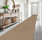 EARTHALL Runner Rug 3x20 Ft Washable Runners for Hallways Extra Long Woven Non Slip Entryway Runner Braided Kitchen Runner Indoor Outdoor Carpet Runners for Hotels, Officel, Stair, Orange/Tan/Brown