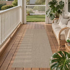 Easy Jute Rug 2x6: Indoor Outdoor Natural Boho Area Rugs for Hallway Patio Non Slip - Farmhouse Neutral Contemporary Carpet Mat for Entryway Kitchen Laundry Room Bedroom Washable