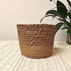 3PCS Plant Basket Indoor with Plastic Liner Water Hyacinth Woven Planters Flower Baskets Holder Liners Home Decor