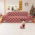 Reversible Couch Cover Blanket, Christmas Couch Cover, Chenille Sofa Cover Blanket, Christmas Sofa Covers Washable, 71"×102" Couch Covers for Recliner & Chair (1PC, Red, Loveseat)