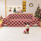 Reversible Couch Cover Blanket, Christmas Couch Cover, Chenille Sofa Cover Blanket, Christmas Sofa Covers Washable, 71"×102" Couch Covers for Recliner & Chair (1PC, Red, Loveseat)