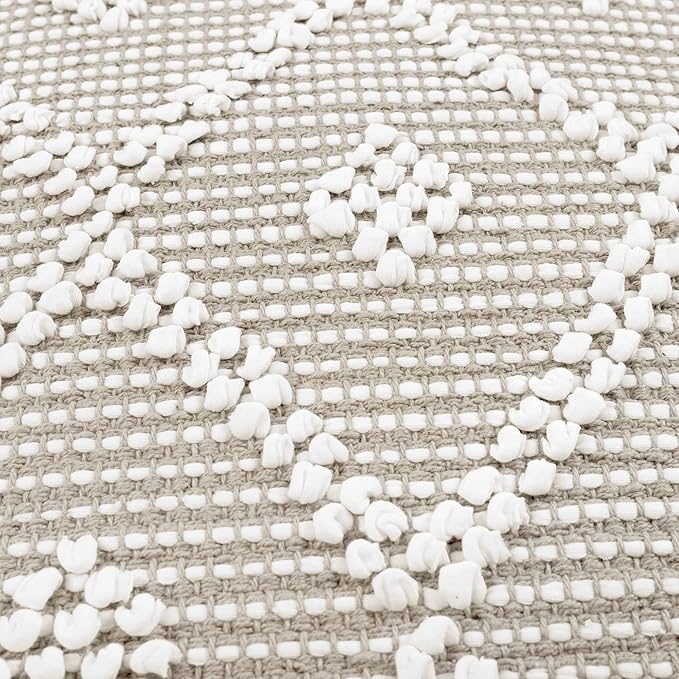Lush Decor Adelyn Decorative Throw Pillow Cover, 20" W x 20" L, Neutral - Square Pillow - Neutral Diamond Pillow - Textured Pillows - Hygge Decor - Farmhouse Throw Pillows For Bed, Couch, Or Chair