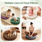 Floor Pillow Set of 2, Memory Foam Meditation Cushion, Floor Cushions for Adults Sitting, Large Round Seat Cushions for Yoga, Living Room, 20x20 Inch (Round | Pearly Purple)
