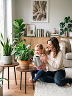 Plant Stand Indoor 14'': Indoor Plant Stand 2 Pack Metal Plant Table - Wood Plant Stool Outdoor Small Round Side End Table Mid Century Modern Decor - Home Decor