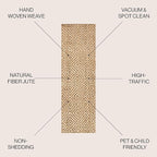 JONATHAN Y Hira Hand Woven Diamond Chunky Jute Natural Runner Rug, 2x12, Bohemian, Transitional, Easy-Cleaning for Living Room, Bedroom, Kitchen, Pet Friendly, Non-Shedding (NFR100A-212)