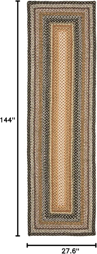 SAFAVIEH Washable Rug Outdoor Braided Collection - 2'3" x 12' Runner, Multi, Handmade & Reversible, Non-Shedding & Easy to Clean, Ideal for Patio, Backyard, Mudroom (BRD308A)