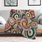Indian Boho Throw Blanket Mandala Design Colorful Bohemian Floral Paisley Blanket for Sofa Bed Couch Chair Or Dorm 60"x80"