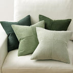MIULEE Spring Green Decorative Throw Pillow Covers 20x20 Inch Set of 4 Boho Farmhouse Cushion Covers Mordern Nordic Pillow Cases Soft Corduroy Gradient Home Decor for Couch Sofa Living Room Bed