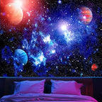 Space Tapestry for Bedroom Aesthetic Outer Space Galaxy Night Starry Sky Stars Universe Tapestry Nebula Wall Hanging Backdrop for Living Room Dorm Home Decoration(51'' x 60'')