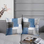 Britimes Throw Pillow Covers Modern Home Art Decor, 18 x 18 Inches Set of 2 Abstract Oil Painting Pillowcases for Bedroom, Living Room, Cushion Couch Sofa, Abstract Blue Grey