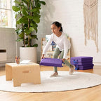 ECR4Kids SoftZone Square Floor Cushions with Handle, Flexible Seating, Purple, 6-Piece