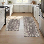 Kitchen Rug Mats for Floor Cushioned Anti Fatigue Gray Kitchen Rugs Sets of 2 Rustic Farmhouse Non Slip Waterproof Comfort Memory Foam Standing Floor Mat for Office Laundry Sink Desk