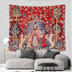 FEASRT Princess European Royal Tapestry, 90x84 Inches Soft Flannelette, Medieval Maiden Wall Blanket
