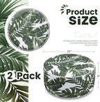 Outdoor Inflatable Ottoman Waterproof Pouf Ottoman with Handle D21 x H9, Water Repellent Portable Footstool for Patio Garden Camping or Home(Leaf)