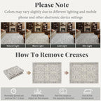 Washable Rugs for Living Room: 10x14 Area Rugs for Bedroom Ultral Soft Non-Slip Stain Resistant Vintage Boho Large Carpet for High-Traffic Dining Room - Farmhouse Decor