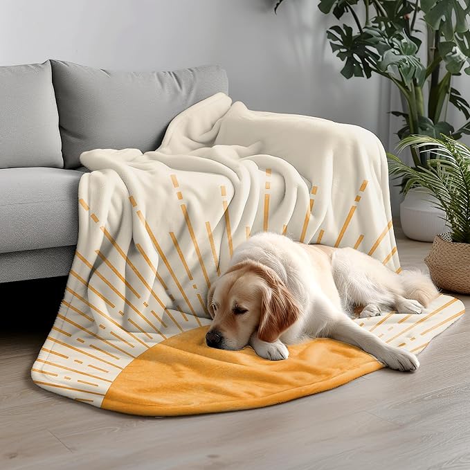 Boho Throw Blanket - Sun Blanket, Sunset Decorative Throw for Bed Couch Sofa, 50x60 Inches