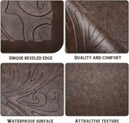 KMAT 2PCS Kitchen Mat Cushioned Anti-Fatigue Floor Mat,Waterproof Non-Slip Standing Mat,Ergonomic Comfort Floor Mat Rug for Home,Office,Sink,Laundry,Desk(17.3"x28"+17.3"x28",Brown)