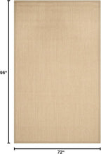 Safavieh Area Rug 6x8 - Natural Fiber Collection - Maize & Linen Color, Sisal, Woven Design with Border (NF141B)