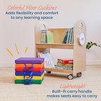 ECR4Kids SoftZone Floor Cushions, Square, Flexible Seating, Assorted, 6-Piece