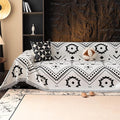 VClife Bohemian Couch Cover Aztec Geometric Chenille Sofa Cover for Sectional Couch - Black and White Zigzag Pattern Sofa Slipcover for 2 Cushion Couch Sofa 71" X 118"