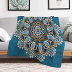 Ornamental Mandala Throw Blanket Indian Hippie Bohemian Art Floral Texture Pattern Blanket for Sofa Bed Couch Chair Or Dorm 50"x60"