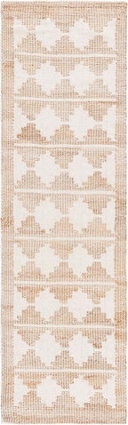 SAFAVIEH Natural Fiber Collection Runner Rug - 2'3" x 8', Ivory & Natural, Handmade Farmhouse Jute & Wool, Ideal for High Traffic Areas in Living Room, Bedroom (NF511A)