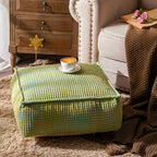 SUTAVIA Pouf Ottoman Cover Unstuffed Pouf Seat Decorative Soft Storage Bean Bag 20x20x8 Inches Square Floor Footrest for Living Room Bedroom (Blue Green, Square)
