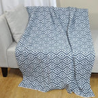 Knitted FullSize Throw Blanket - Lightweight Breathable Summer Soft Blanket of Polyester Imitation Cotton for Anti-Static,Luxury Throws for Bed, Couch and Sofa,Cozy Decorative Blankets,D3