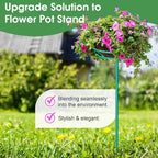 Tellingyou 2 Pack Adjustable Outdoor Flower Pot Stand, Metal Outdoor Plant Stands, Spring Summer Versatile Plant Stand Garden Stake for Display Plants, Elegant Solution for Landscaping Decor (Green)