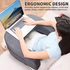 Reading Pillow, Lap Desk, Laptop Pillow for Lap, Large Gaming Pillow for Reading, Working, Gaming or Sitting in Bed Floor Couch(Dark Grey)