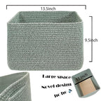 COMFY-HOMI Square Woven Cotton Rope Basket for Organizing, Gift Baskets for Handles, Empty Gift Baskets, Toy Basket for bins|13.5" x 11" x 9.5" home decor for Living Room, Bathroom
