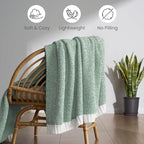 Joiedomi Twin Blanket for Couch Bed, Sage Green Knitted Blankets Gifts for Women Mom Girls, Cozy Cute Soft Throw Home Room Decor Aesthetic for Women Mothers Birthday Gifts 60x80 Inches