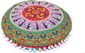 CRAFT KALA Large Round Bohemian Floor Pillow Pouf Cover Mandala Meditation Room Pillow Cover for Adults Boho Seating Poufs Cushion Cover for Kids Playroom Multi 6 Color 32" Round
